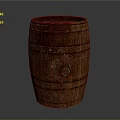 Vintage Wooden Barrel With Rustic Hoops And Textured Surface Design