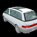 White Minivan with Sunroof and Spacious Interior Seats Top View Design 3d model