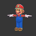 Mario Smiling Figurine Wearing Red Hat Blue Overalls White Gloves And Brown Shoes Arms Outstretched