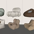 Single Sofa Lazy Sofa 3d model
