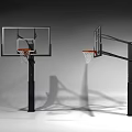 Basketball Hoops Sports Equipment With Transparent Backboard Orange Rim White Net And Black Pole