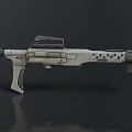 Modern Futuristic Tactical Weapon With Scope Holes And Gray White Finish