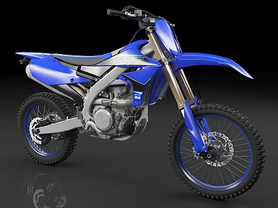 Blue Off Road Motorcycle with Modern Design Sleek Body And Black Wheels 3d model