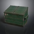 Durable Green Metal Storage Container With Double Lid And Side Emblem