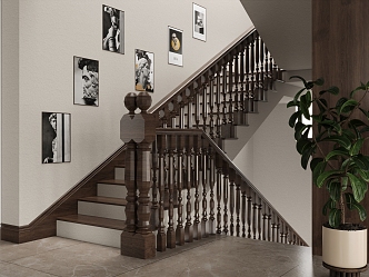 Modern Middle Ancient Stairwell Hanging Painting 3d model