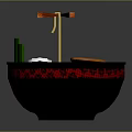Commercial Kitchen Equipment For Ramen Making With Bowl Chopsticks And Ingredients