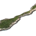Scenic Long Narrow Tropical Island With Green Vegetation And White Sandy Beaches
