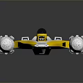Yellow and White Cosmic Starship Model With Detailed Aerodynamic Features