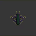 Futuristic Purple And Green Mechanical Structure With Curved Green Top And Metallic Supports