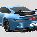 Blue Porsche 911 GT3 Sports Car With Sporty Design And Black Wheels