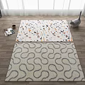 Modern Square Carpet Carpet Combo 3d model