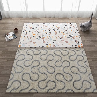 Modern Square Carpet Combo 3d model