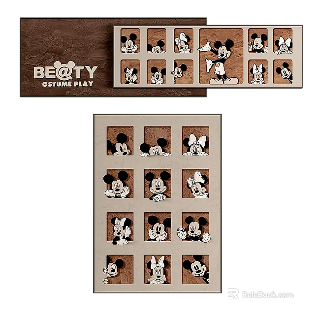Mickey Mouse Character Display Board For Costume Play Activities 3d model 