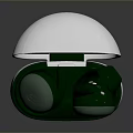 Computer Wireless Headphones with Green Earbuds and White Charging Case Modern Design