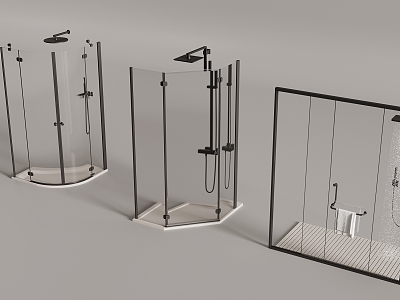 Rain Partition Shower 3d model