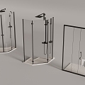 Rain Partition Shower 3d model