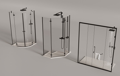 Rain Partition Shower 3d model