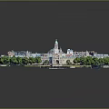 Urban City Building Model with Various Architectural Styles and Green Spaces Layout