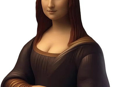 Man with Long Hair in Dark Robe Featuring Golden Accents Sculpture Portrait 3d model
