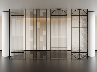 Glass Screen Art Glass Screen Partition 3d model