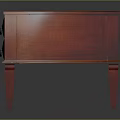 Traditional Wooden Nightstand With Two Drawers And Metal Handles In Red Finish