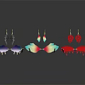 Shiny Iridescent And Red Leaf Shaped Tassel Earrings Jewelry Design