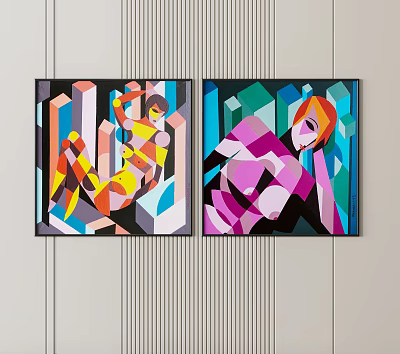 Modern abstract painting 3d model