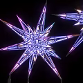 Star Shaped Art Installation Illuminated With Blue Purple Lights And Modern Design