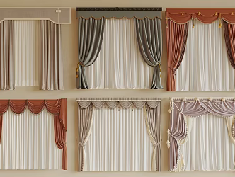 European-style American-style universal curtain European-style curtain American-style curtain French-style curtain 3d model