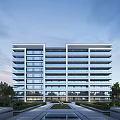 Modern Residential Building With Sleek Glass Facade Floor To Ceiling Windows And Landscaped Gardens