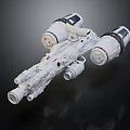 Intricate White Sci-Fi Spacecraft Model Featuring Multiple Engines And Structural Components