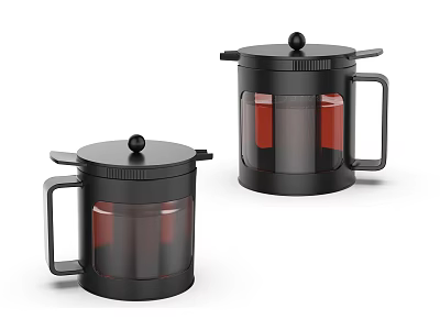 Black Glass French Press Coffee Makers For Daily Kitchen Appliance Use 3d model