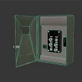 Green Electrical Equipment Distribution Box With Open Door And Internal Circuit Breakers