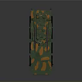 Green Orange Camouflage Six Wheeled Tank With Turret And Antenna Military Vehicle