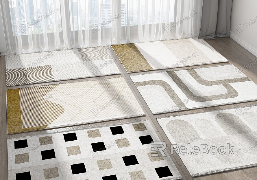 Modern Square Carpet Carpet Combo model