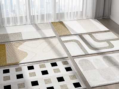 Modern Square Carpet Combo model