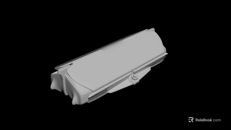 White 3D Model Industrial Component With Structural Design And Smooth Surface 3d model