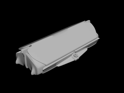 White 3D Model Industrial Component With Structural Design And Smooth Surface 3d model