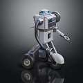modern robot unicycle robot twin-wheeled robot 3d model