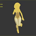Anime Game Character With Pink Hair Red Bodysuit Yellow Socks White Shoes And Dynamic Pose