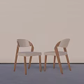 Modern Minimalist Dining Chairs Featuring Wooden Frame Light Upholstered Seats And Backrests