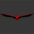 Game Movie Character Red Dragon With Large Wings 3D Rendered Fantasy Design