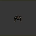 Fierce Game Movie Character With Long Sharp Fangs Spiked Back Rough Skin And Clawed Limbs