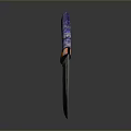 Handcrafted Decorative Knife With Purple Handle Colorful Accents And Engraved Steel Blade