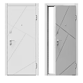 Modern Swing Doors With Different Colors And Minimalist Design 3d model