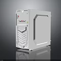 Modern White TechnoShield Desktop Computer Case With Ventilation Design For Electronic Device