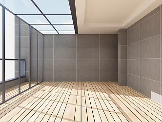 Modern sun room residence 3d model