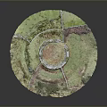 Natural Circular Landscape With Lush Green Vegetation And Path Divisions