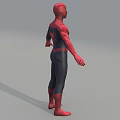 Game Movie Character SpiderMan 3D Model Red and Blue Costume with Spider Emblem Standing