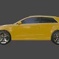 Yellow Sporty Compact Car With Modern Design And Black Alloy Wheels